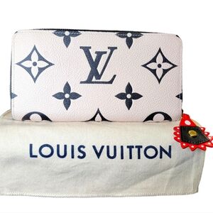 Louis Vuitton Limited Edition Crafty Monogram Empreinte Long Zip Wallet Cream